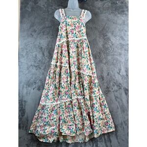 Sunshine Tienda Flor Coconut Maxi Dress Medium Multicolor Floral Boho Resort NWT